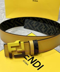FENDI FendiFull set of the same width 4.0CM double ring front and back waist belt FF nail bu b2b20epg