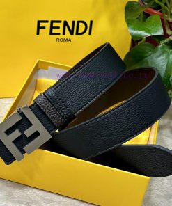 FENDL 40MM wide double-sided original calf leather with a single ruthenium palladium plated hteb5l6n