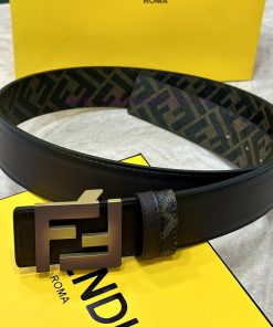 FENDI FendiFull set of the same width 4.0CM double ring front and back waist belt FF nail bu 4snvkucd