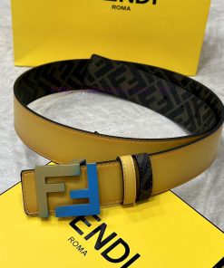 FENDI FendiFull set of the same width 4.0CM double ring front and back waist belt FF nail bu 0ngecr5h