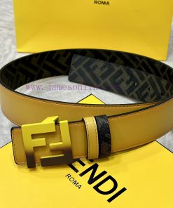 FENDI FendiFull set of the same width 4.0CM double ring front and back waist belt FF nail bu s1gl7lrf