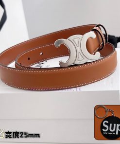 Female version CELINEComplete set of free keytag casual belt series with simple metal logo, egeqdf9f
