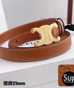 Female version CELINEComplete set of free keytag casual belt series with simple metal logo, ddwk03gz