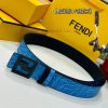 FENDL original custom sky blue FF Vertigo pattern leather with FF nail steel buckle, 40MM wi 10aodz0j