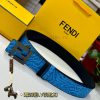 FENDL original custom sky blue FF Vertigo pattern leather with FF nail steel buckle, 40MM wi 1jxanrev