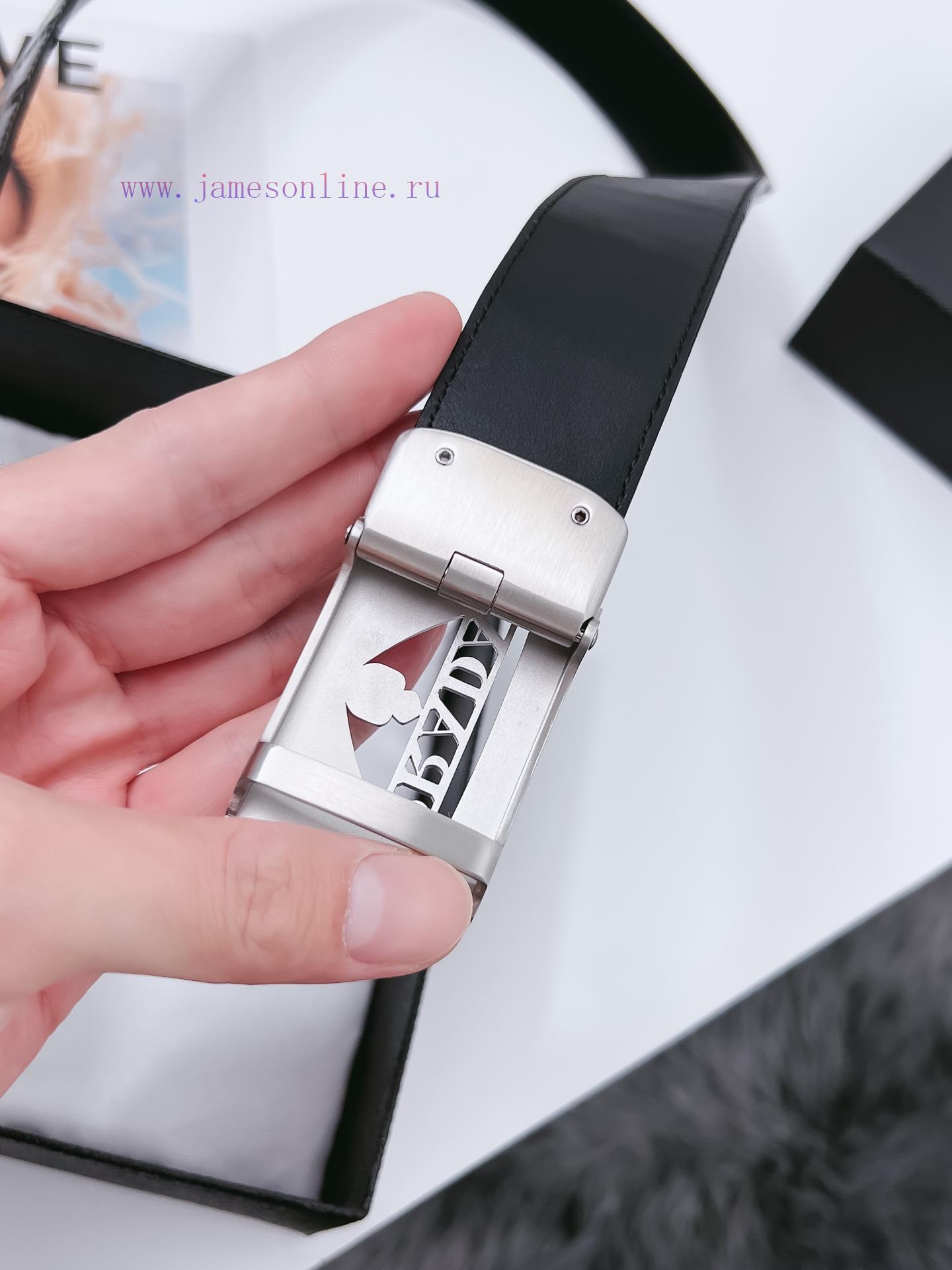 Prada stainless steel automatic buckle belt with a width of 3.5CM KGB2I180 quality style, hi 2hvf4ir5 - Image 6