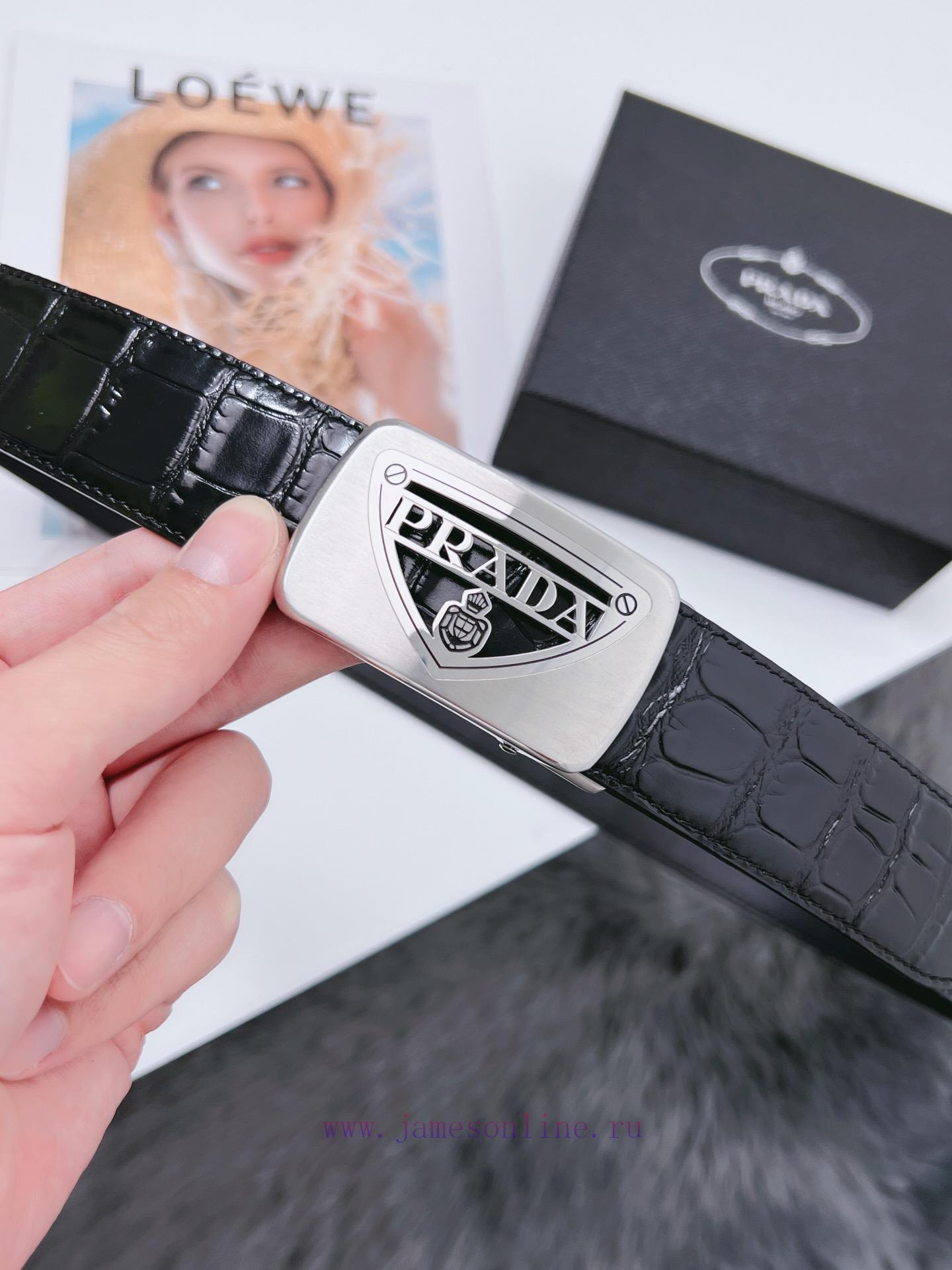 Prada stainless steel automatic buckle belt with a width of 3.5CM KGB2I180 quality style, hi 2hvf4ir5 - Image 10