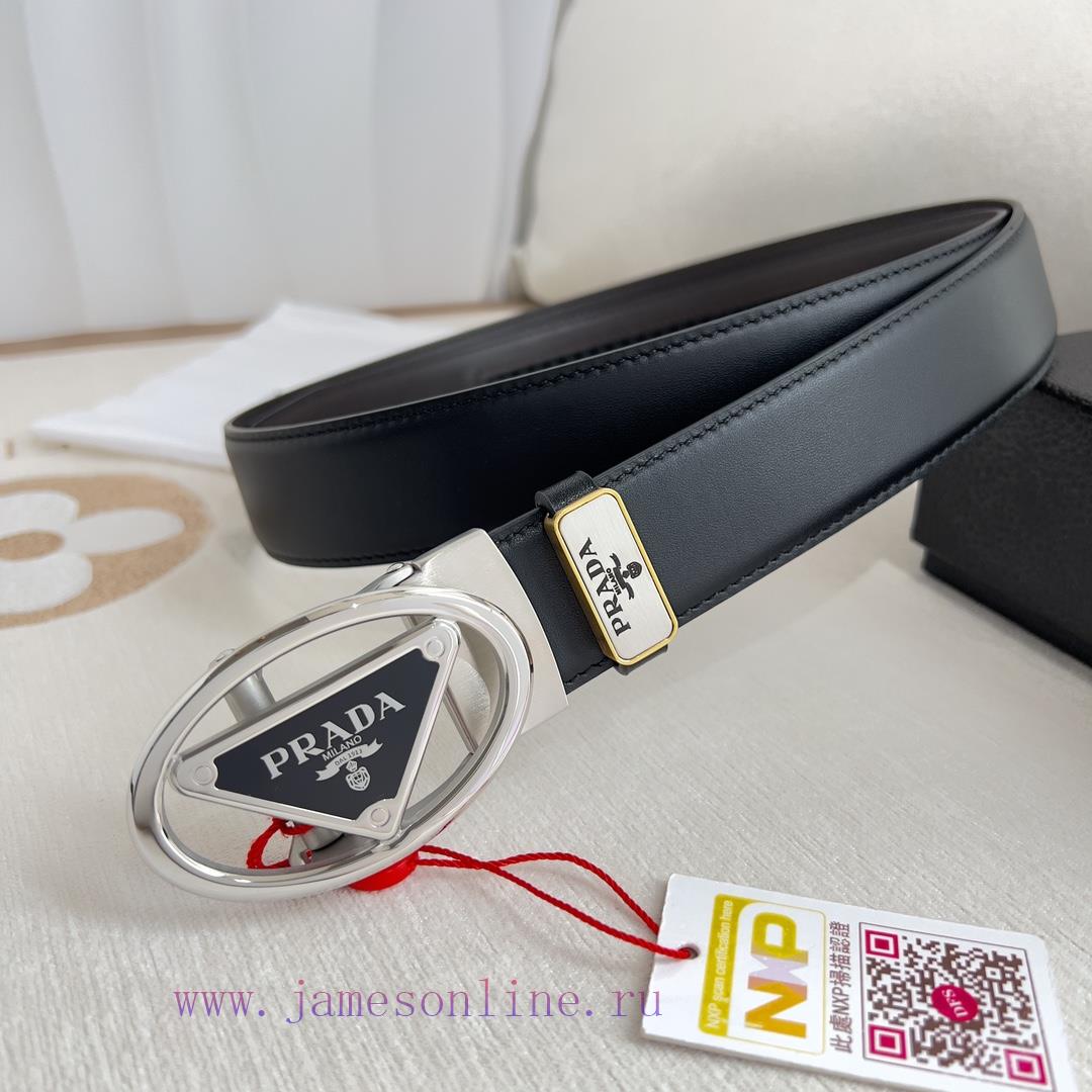 Prada. Prada Belt Automatic BeltAutomatic belt, classic pure steel material automatic buckle zihngv13 - Image 2