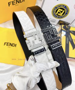 Belt FENDI Fendi ReproductionBelt made of 100% head layer cowhide with crocodile pattern, ev 56u01tpz