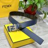 FENDI style with width of 4.0CM, double ring front and back waist belt, FF nail buckle, blue 2ewak0ex