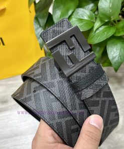 FENDI style with width of 4.0CM, double ring front and back waist belt, FF nail buckle, blac v865dofc