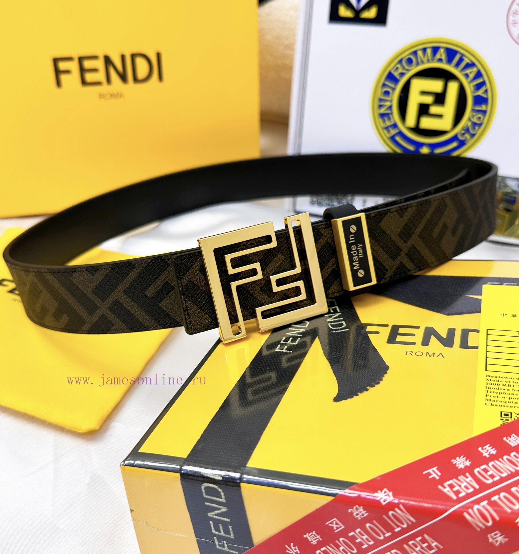 Belt FENDI Fendi ReproductionThe waistband is made of 100% cowhide, ensuring a double-layer xqwfoo4w - Image 7