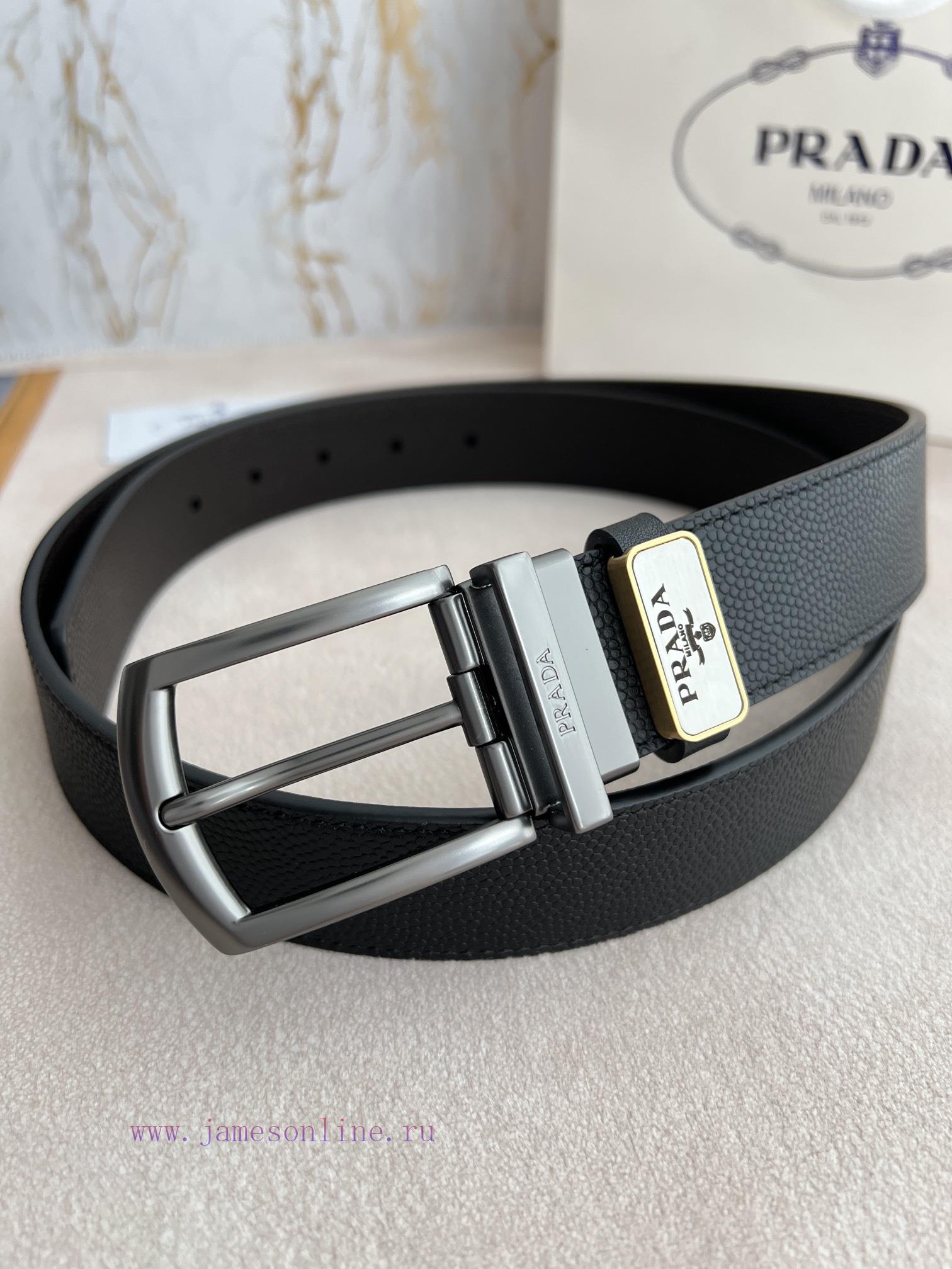 Prada PRADA ️ Belt and beltNeedle buckle, original classic boutique rotating needle buckle, yrzpzluz