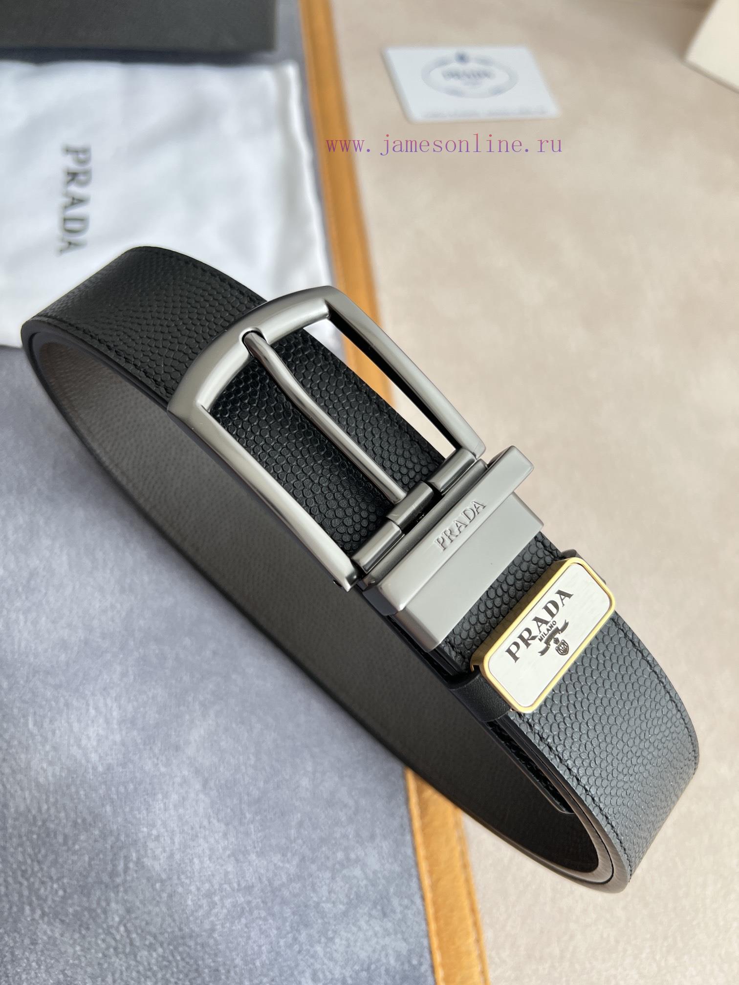 Prada PRADA ️ Belt and beltNeedle buckle, original classic boutique rotating needle buckle, yrzpzluz - Image 3