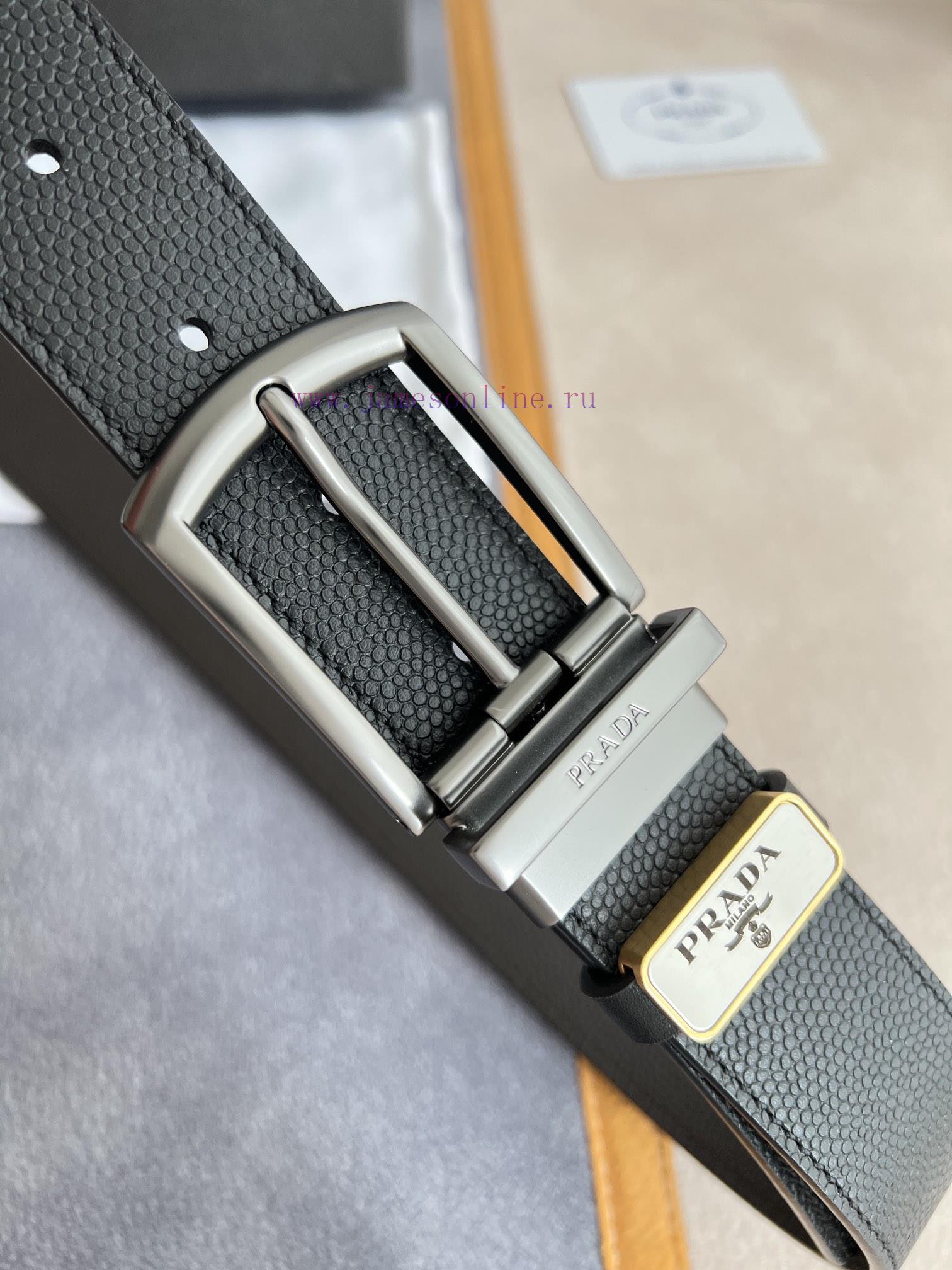 Prada PRADA ️ Belt and beltNeedle buckle, original classic boutique rotating needle buckle, yrzpzluz - Image 4