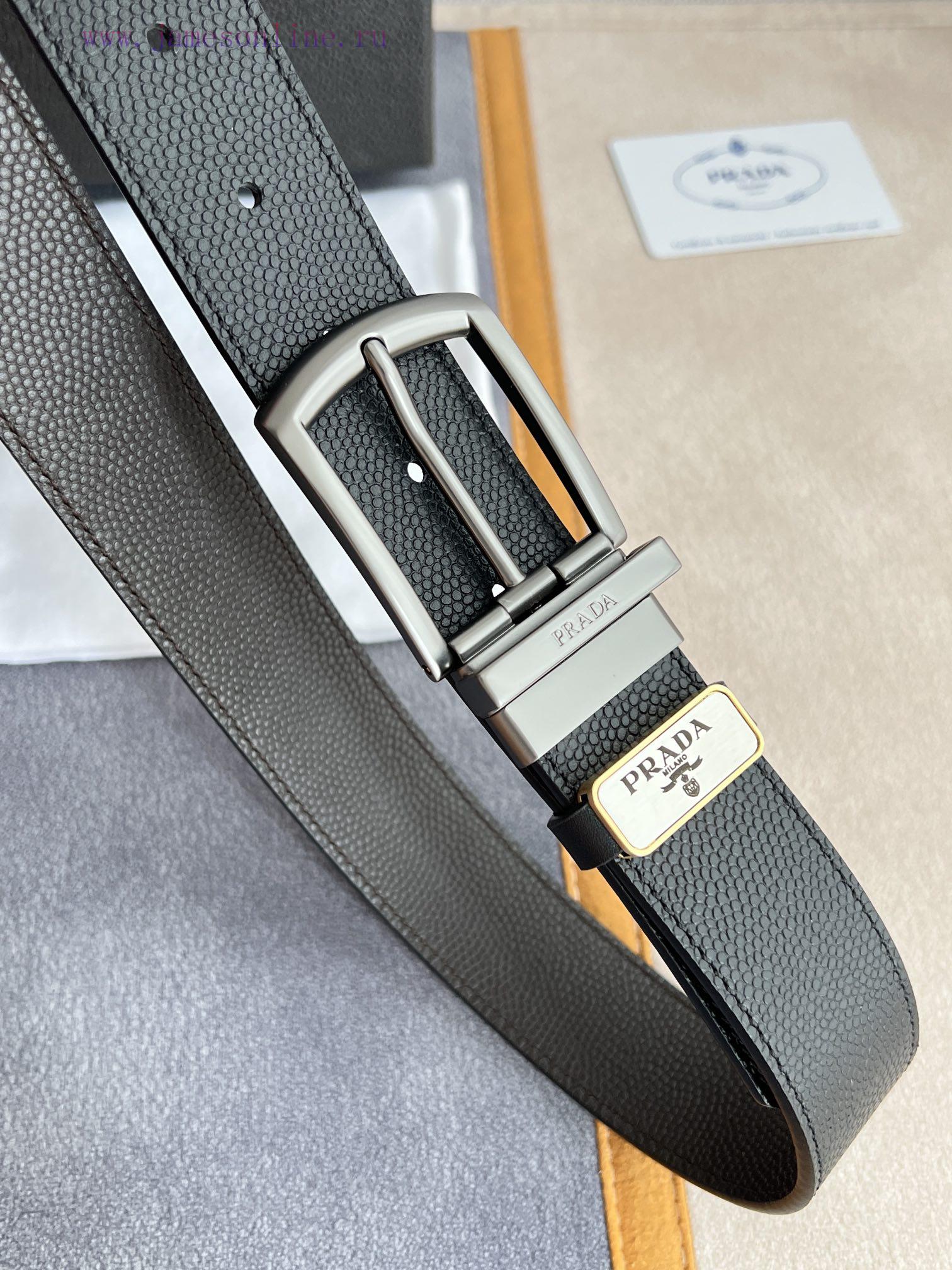 Prada PRADA ️ Belt and beltNeedle buckle, original classic boutique rotating needle buckle, yrzpzluz - Image 5