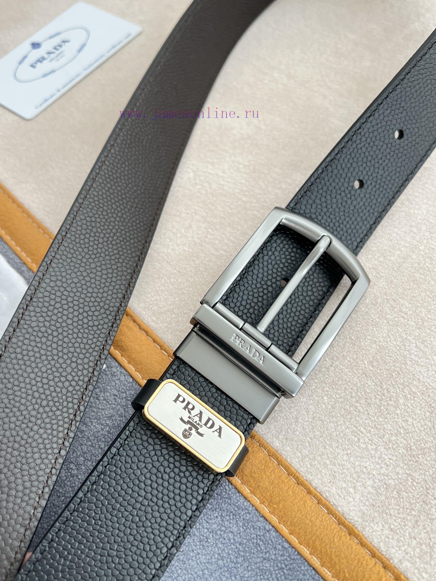 Prada PRADA ️ Belt and beltNeedle buckle, original classic boutique rotating needle buckle, yrzpzluz - Image 7