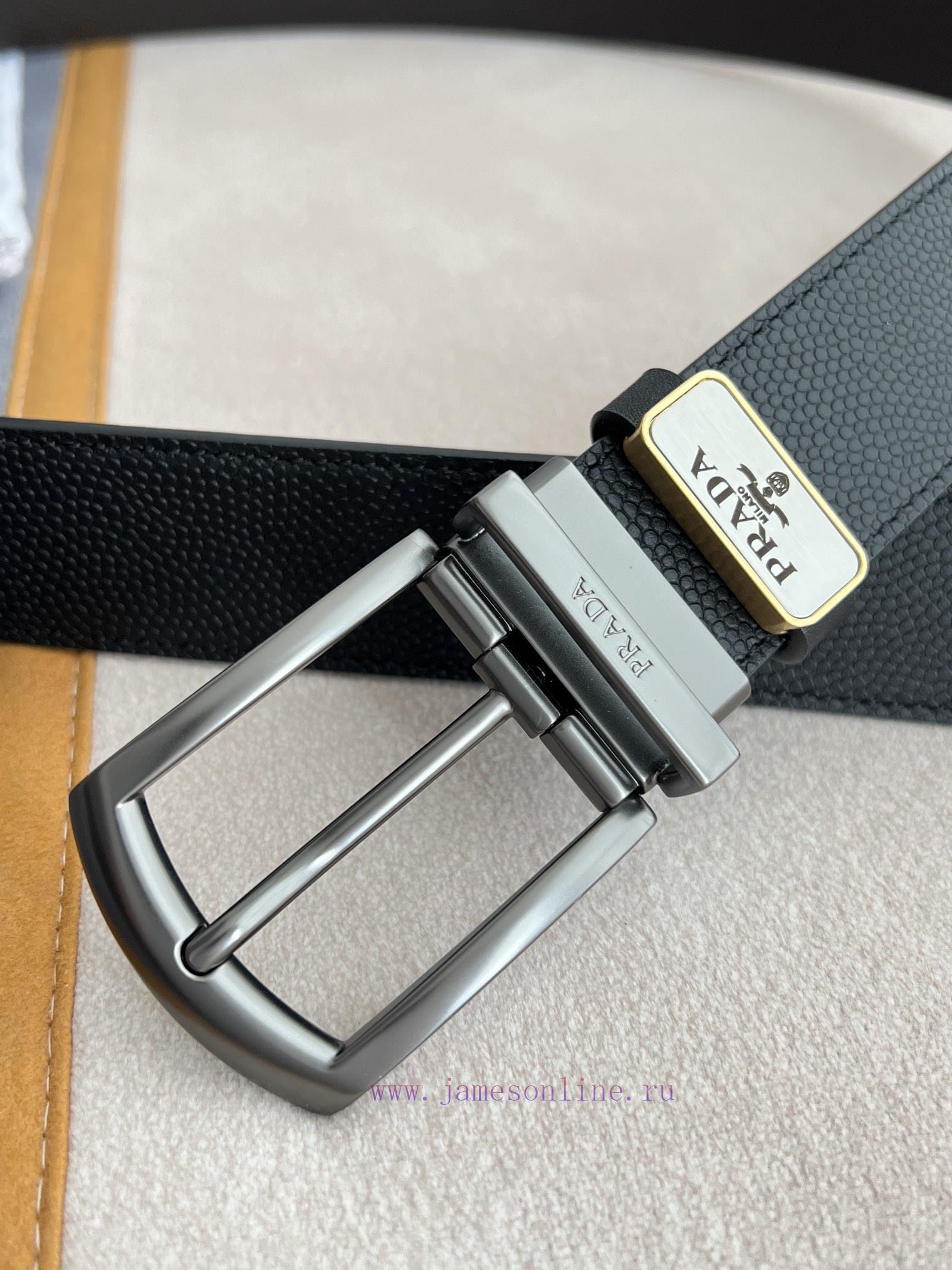 Prada PRADA ️ Belt and beltNeedle buckle, original classic boutique rotating needle buckle, yrzpzluz - Image 8