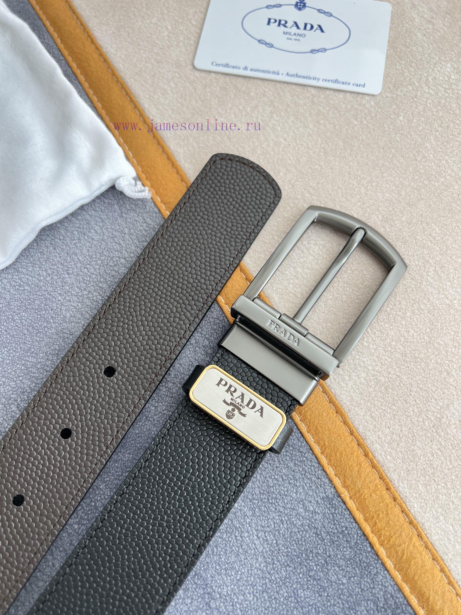 Prada PRADA ️ Belt and beltNeedle buckle, original classic boutique rotating needle buckle, yrzpzluz - Image 10