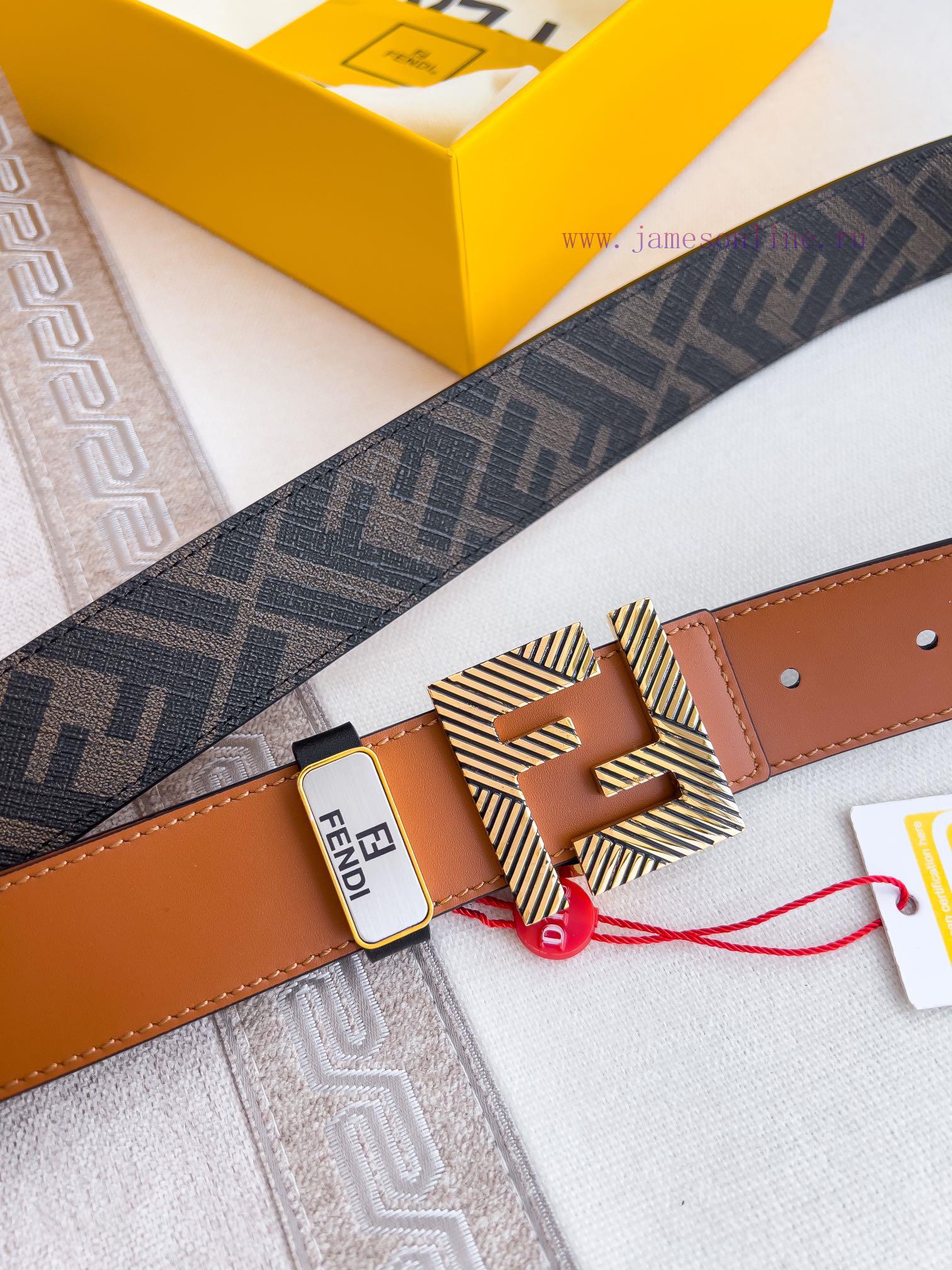 Fendi FENDI ️ Belt and beltBuckle, original classic pure copper boutique letter buckle, phot q5d40fir - Image 5