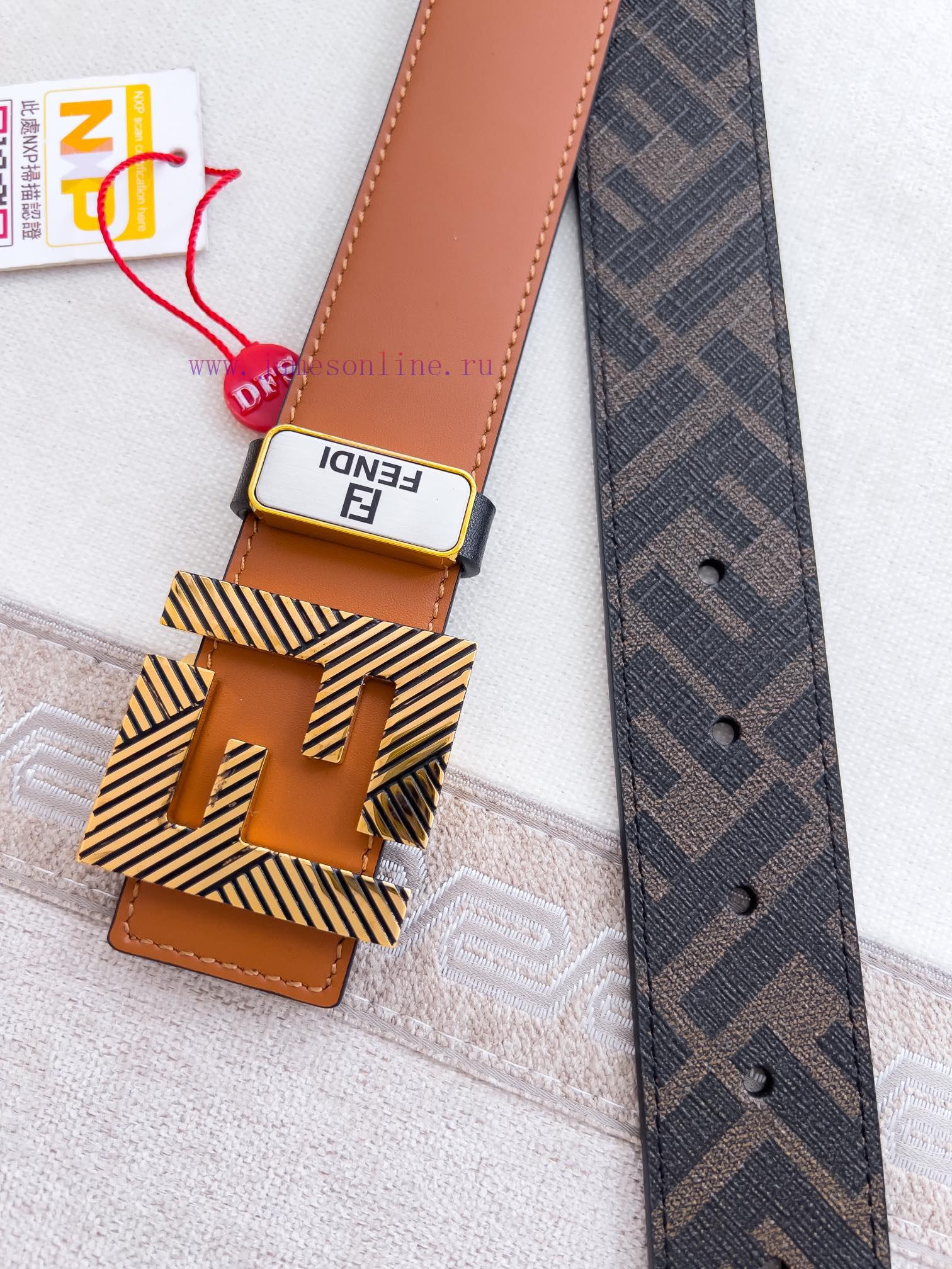 Fendi FENDI ️ Belt and beltBuckle, original classic pure copper boutique letter buckle, phot q5d40fir - Image 7
