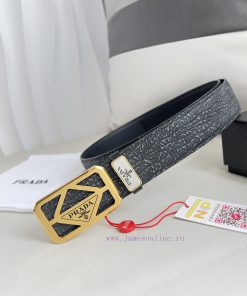 Prada PRADA ️ Belt and beltBuckle, classic pure steel material buckle, top layer cowhide, ph r6wfjaf1