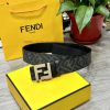 FENDI style with width of 4.0CM, double ring front and back waist belt, FF nail buckle, blac 57pl7cpy