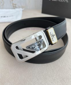 Prada PRADA Belt Automatic BeltAutomatic belt, classic acrylic pure steel material automatic q7lt8u7x