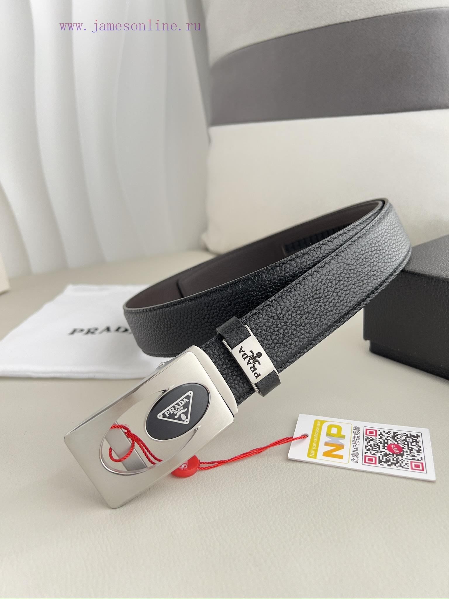 Prada. Prada Belt Automatic BeltAutomatic belt, classic pure steel material automatic buckle h85aktn4 - Image 2