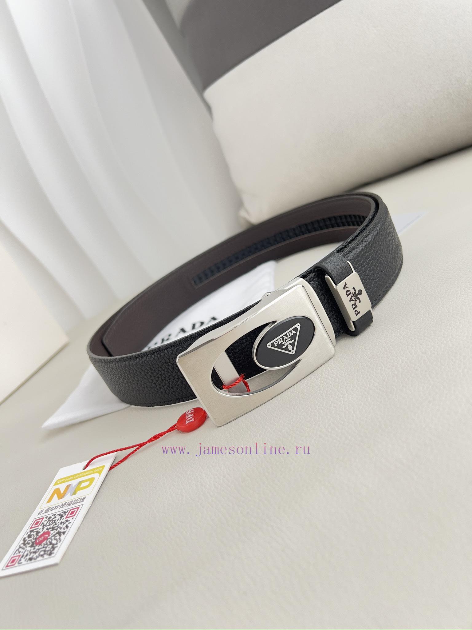 Prada. Prada Belt Automatic BeltAutomatic belt, classic pure steel material automatic buckle h85aktn4 - Image 3