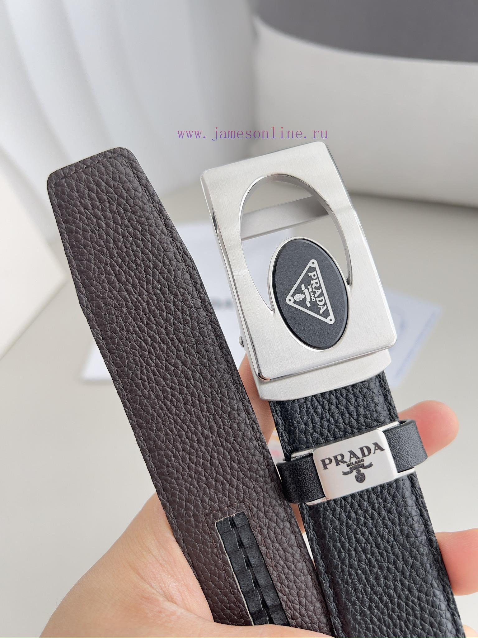 Prada. Prada Belt Automatic BeltAutomatic belt, classic pure steel material automatic buckle h85aktn4 - Image 7