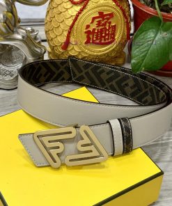 FENDI style with width of 4.0CM, double ring front and back waist belt, FF nail buckle, dual l8am0p1e