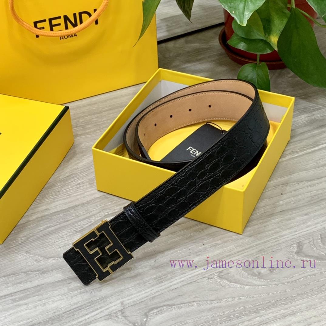 Comes with a complete gift boxFENDL 40MM wide double-sided original calf leather with a sing f0ndy7sd