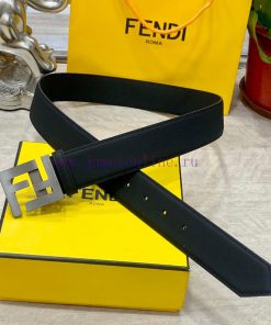 FENDL 40MM wide double-sided original calf leather with a single ruthenium palladium plated 3bershvm