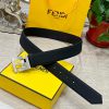 FENDL 40MM wide double-sided original calf leather with a single ruthenium palladium plated k9il3gn2