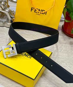 FENDL 40MM wide double-sided original calf leather with a single ruthenium palladium plated k9il3gn2