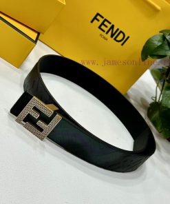 FENDL 40MM wide double-sided original calf leather with a single ruthenium palladium plated h1jequbp