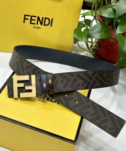 FENDI style with width of 4.0CM, double ring front and back waist belt, FF nail buckle, blue kyhm4z9v