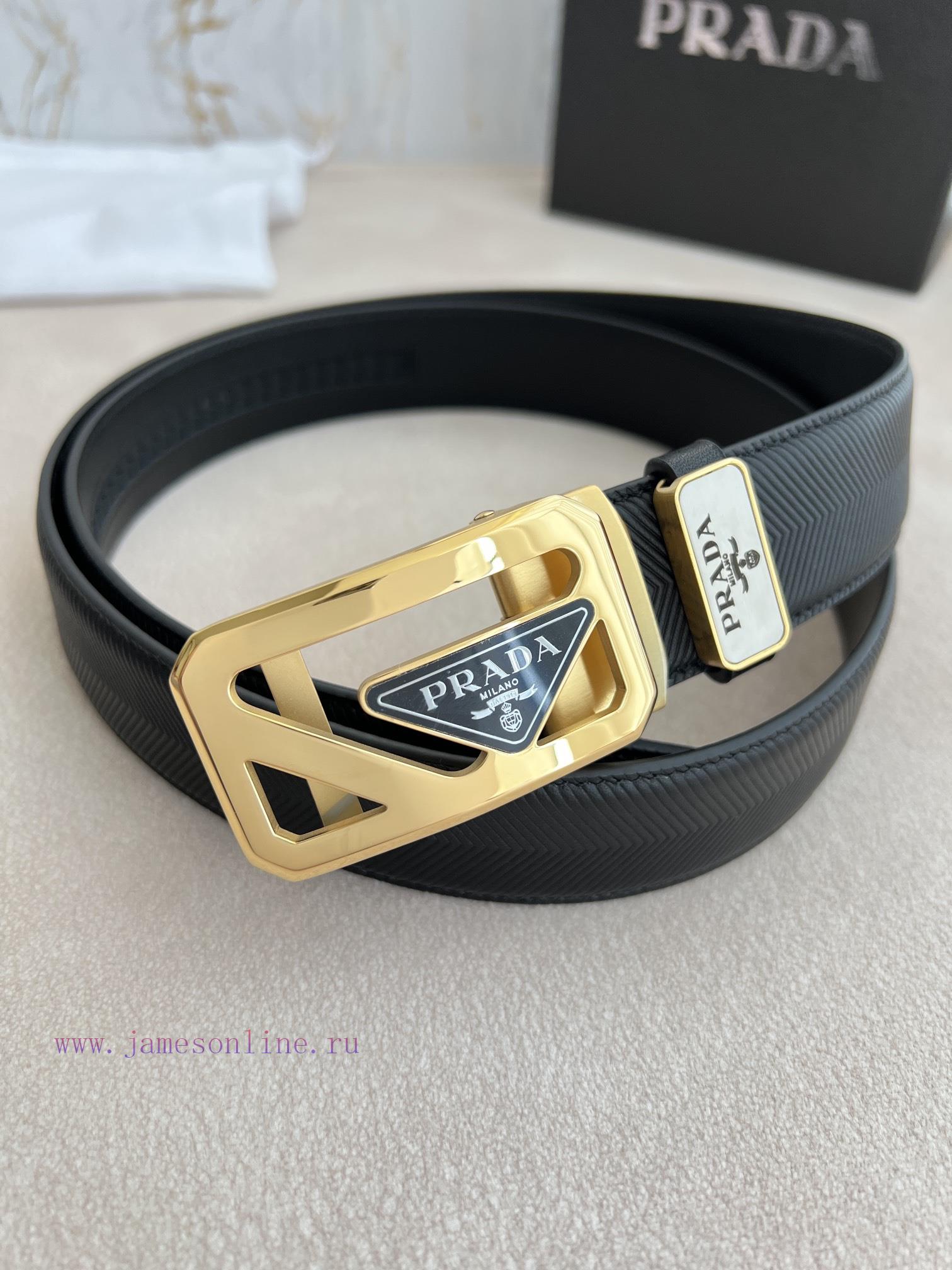 Prada PRADA Belt Automatic BeltAutomatic belt, classic acrylic pure steel material automatic wqoe51vp