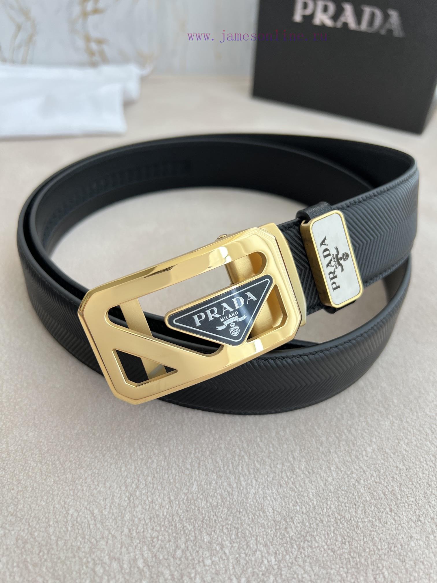 Prada PRADA Belt Automatic BeltAutomatic belt, classic acrylic pure steel material automatic wqoe51vp - Image 2