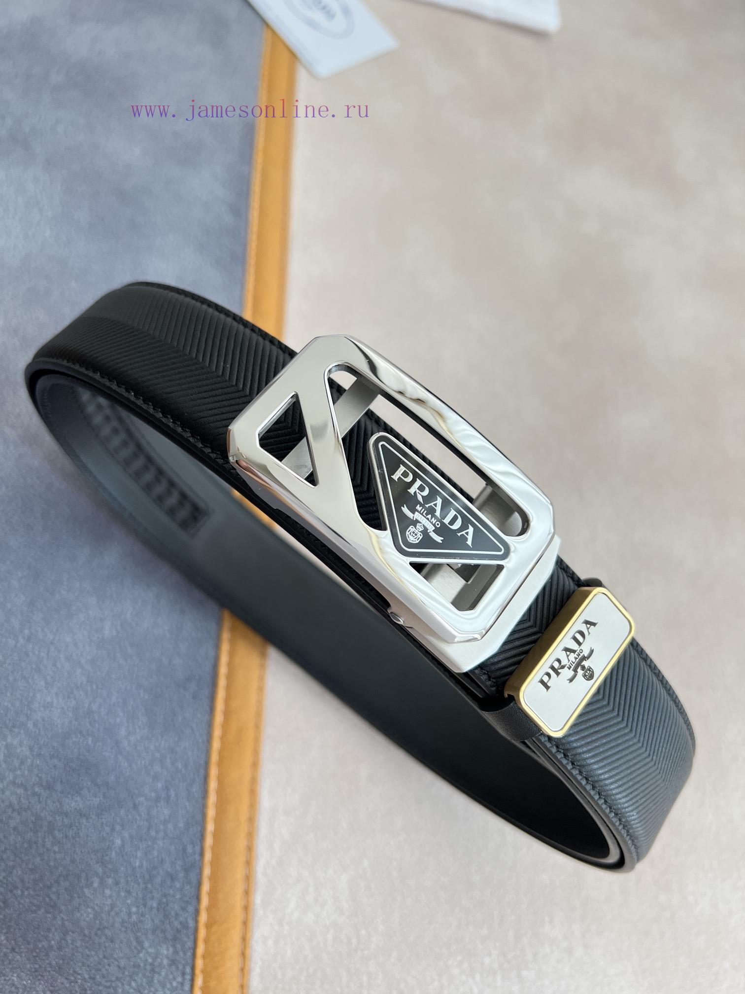 Prada PRADA Belt Automatic BeltAutomatic belt, classic acrylic pure steel material automatic wqoe51vp - Image 4