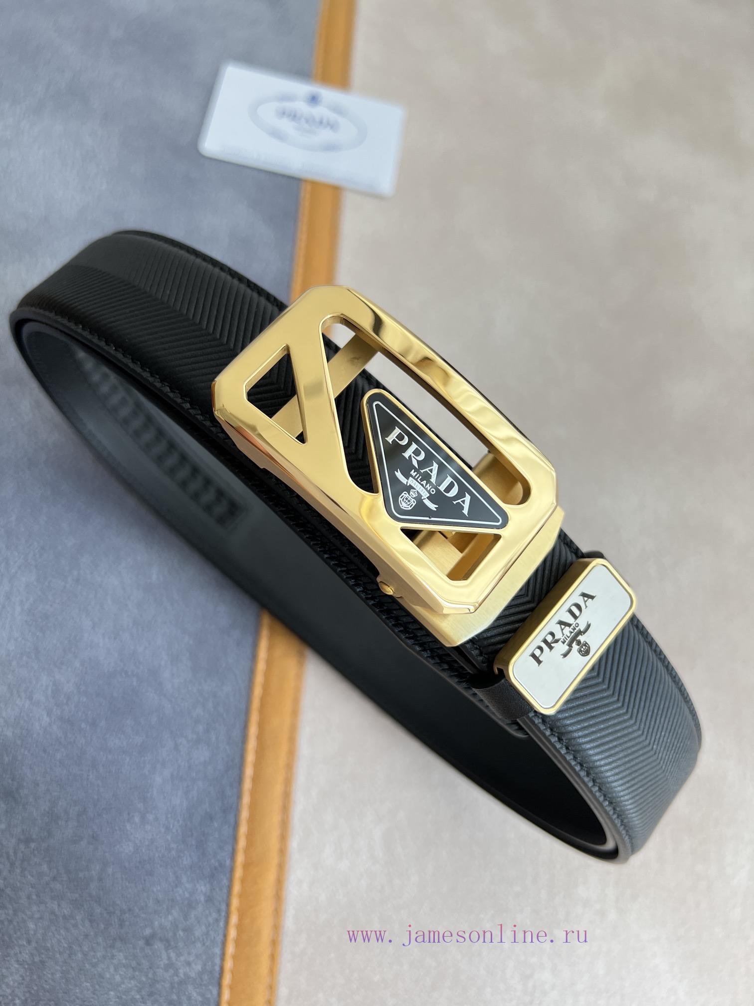 Prada PRADA Belt Automatic BeltAutomatic belt, classic acrylic pure steel material automatic wqoe51vp - Image 5