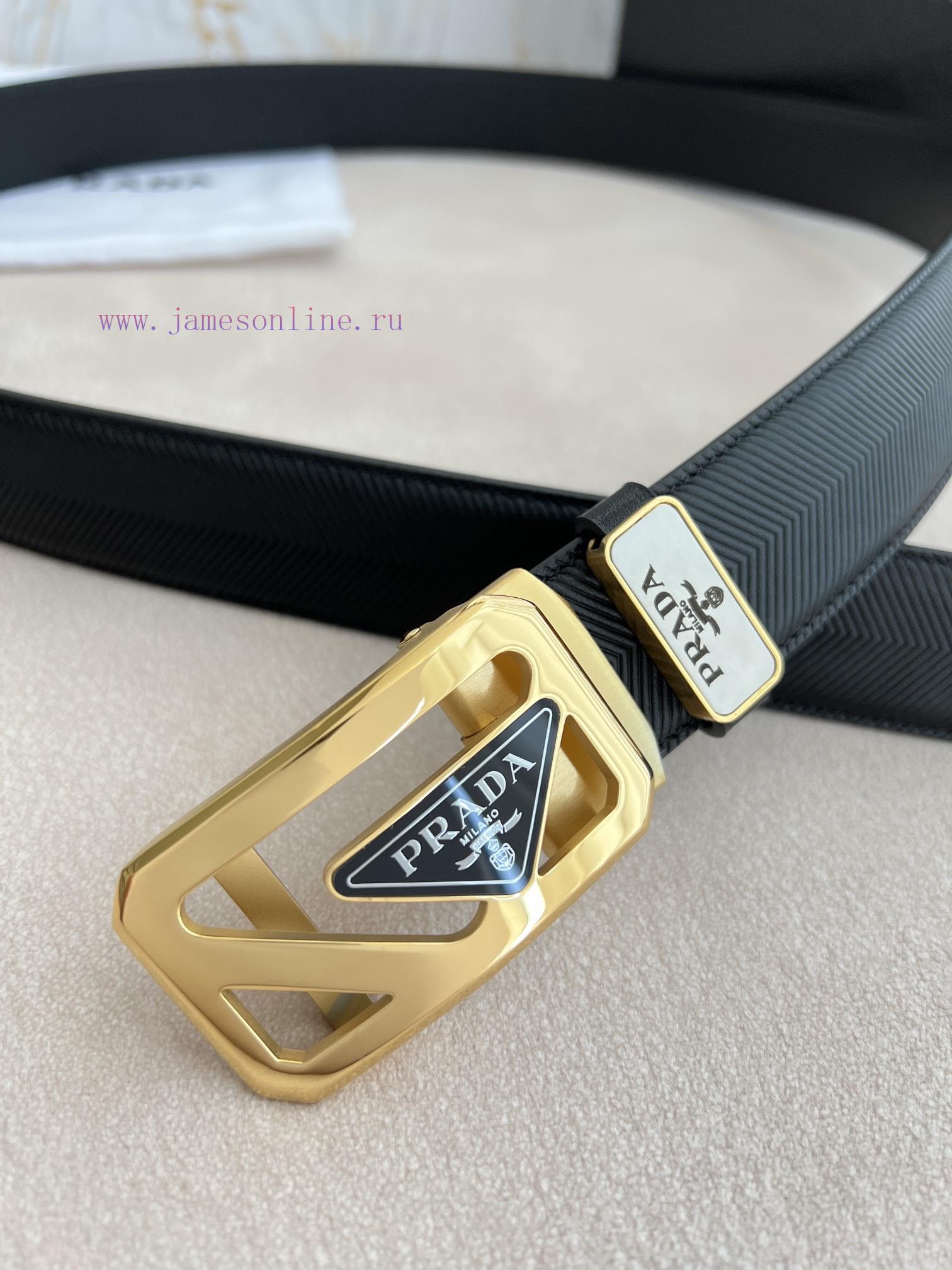 Prada PRADA Belt Automatic BeltAutomatic belt, classic acrylic pure steel material automatic wqoe51vp - Image 7