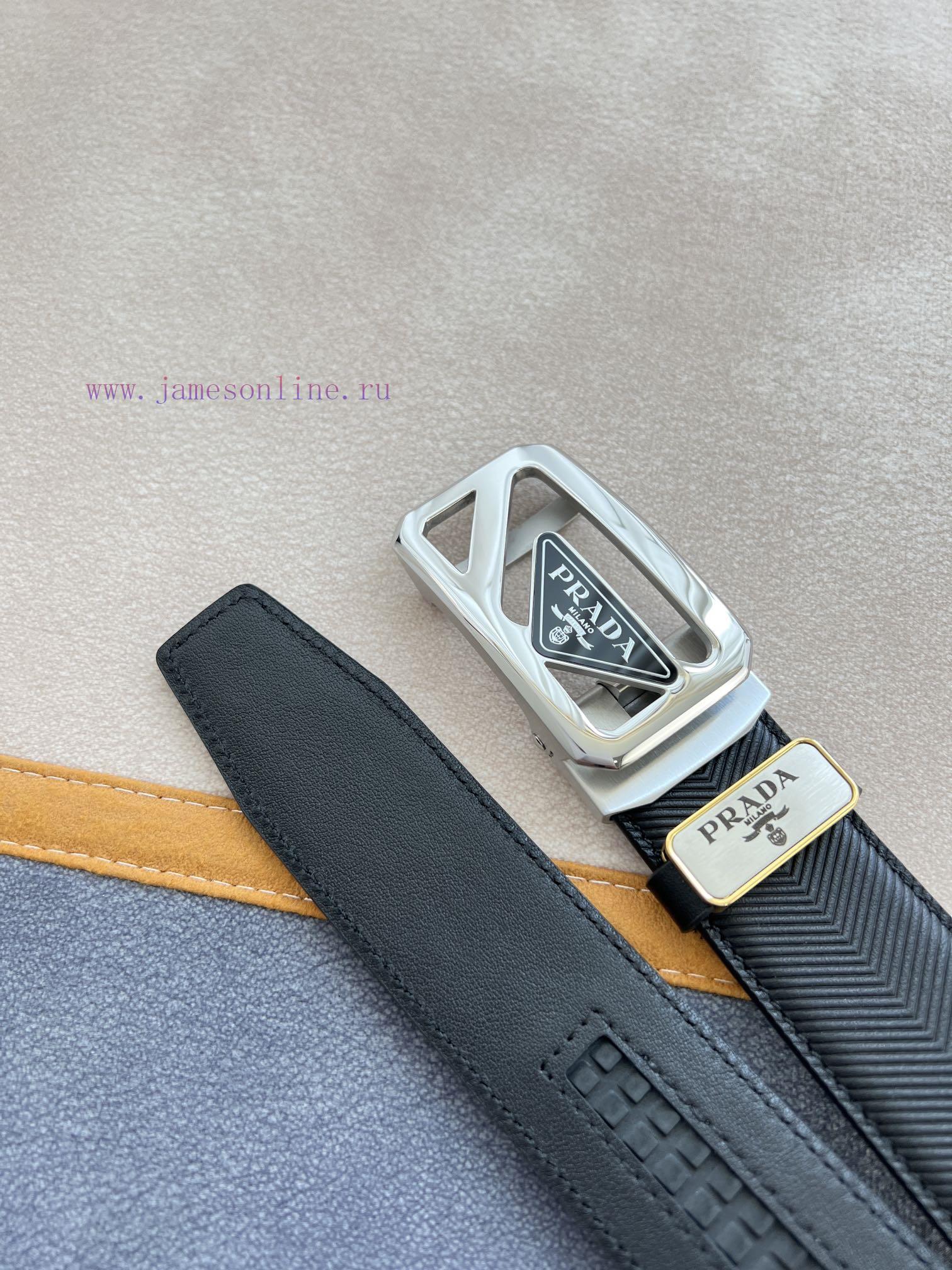 Prada PRADA Belt Automatic BeltAutomatic belt, classic acrylic pure steel material automatic wqoe51vp - Image 8