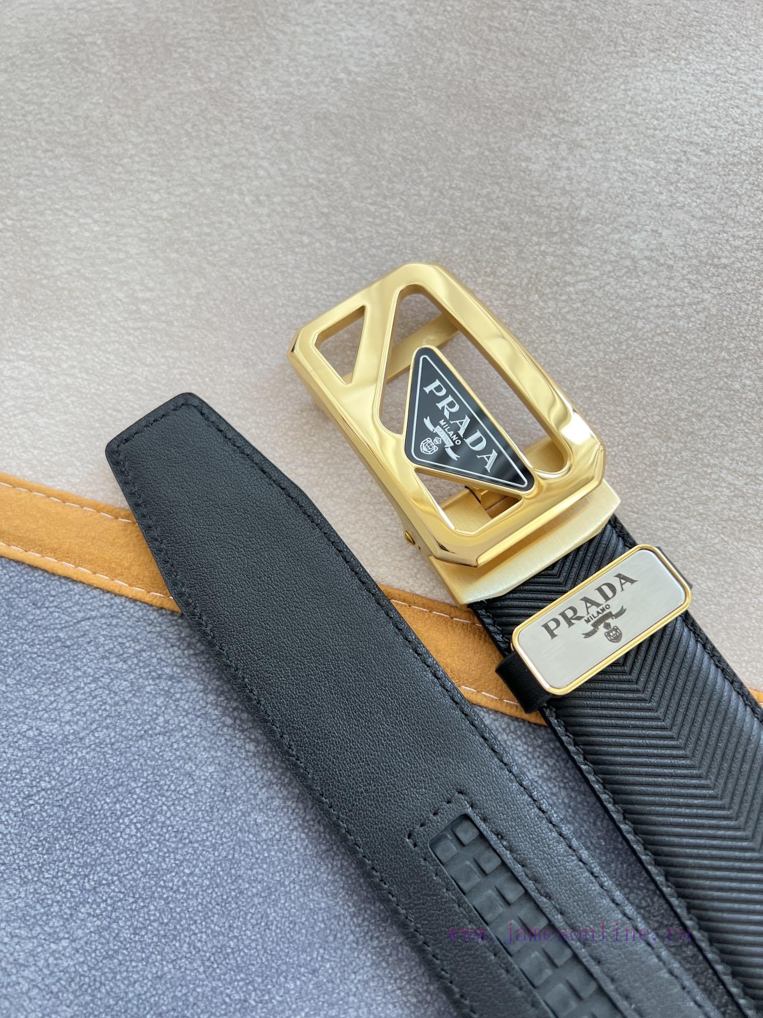 Prada PRADA Belt Automatic BeltAutomatic belt, classic acrylic pure steel material automatic wqoe51vp - Image 9