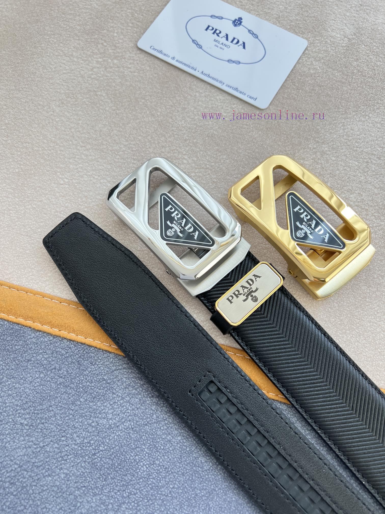 Prada PRADA Belt Automatic BeltAutomatic belt, classic acrylic pure steel material automatic wqoe51vp - Image 10