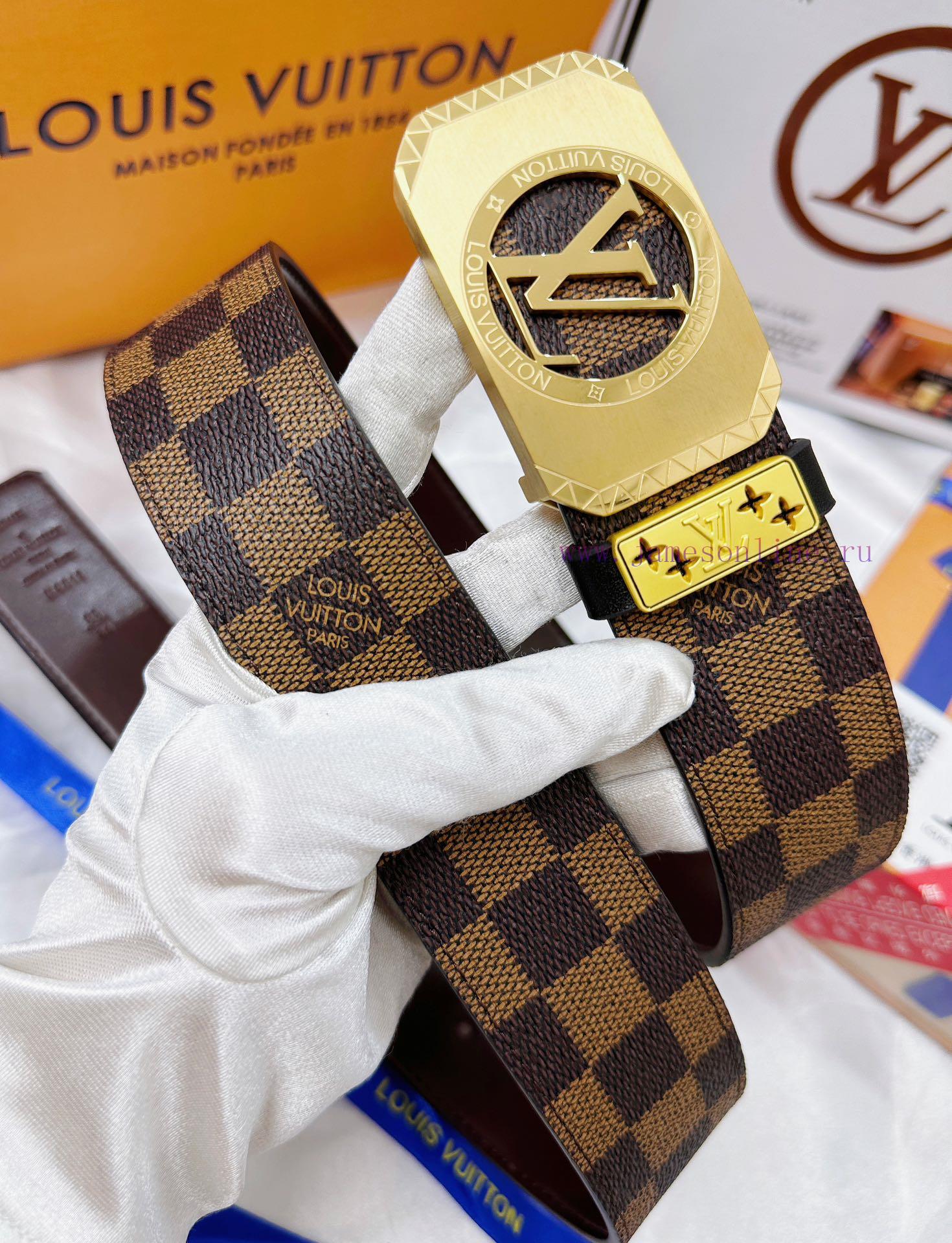 Belt LV Louis Vuitton's top tier replicaThe waistband is made of 100% cowhide, ensuring genu 96odj9ii - Image 4
