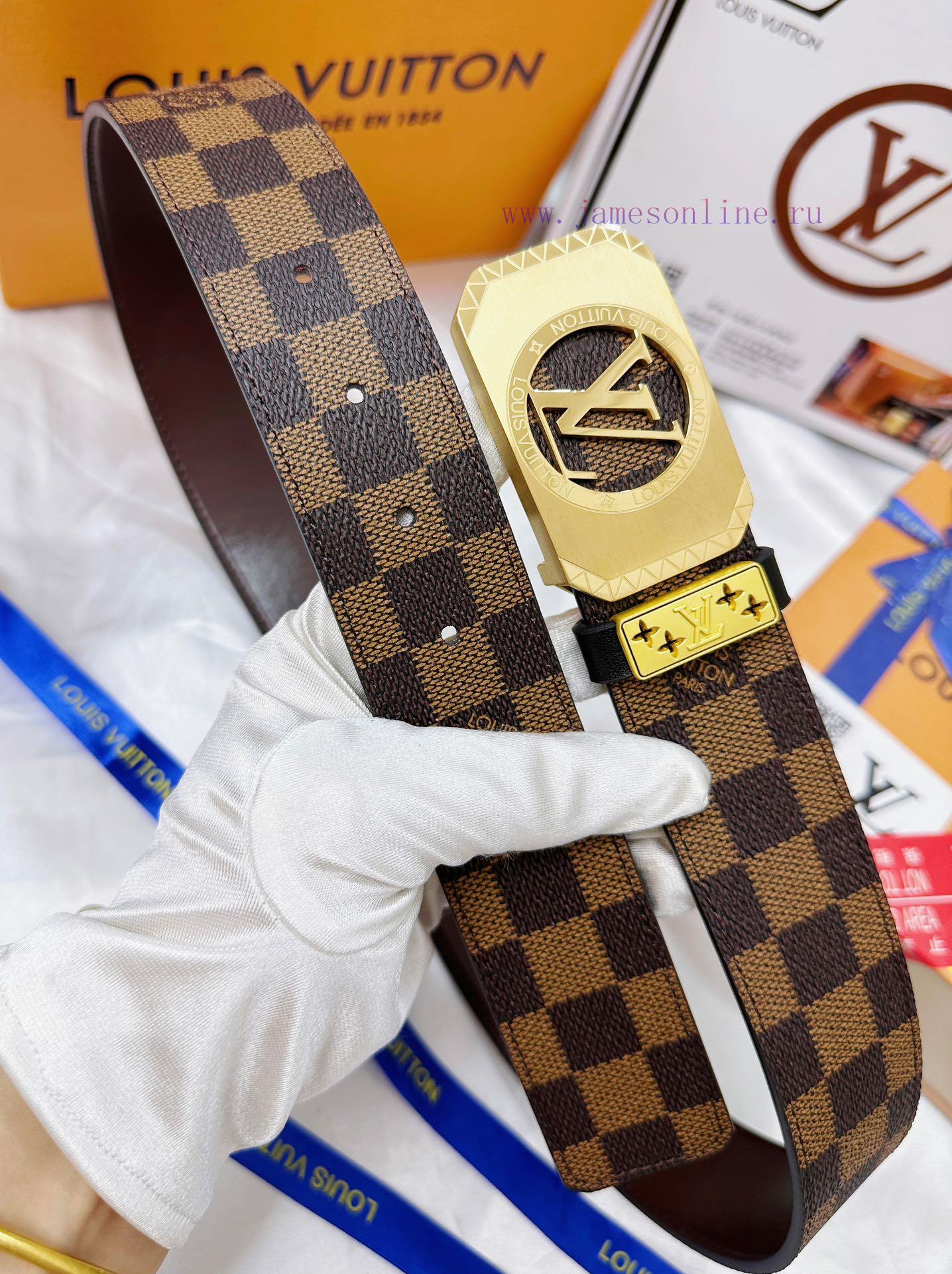 Belt LV Louis Vuitton's top tier replicaThe waistband is made of 100% cowhide, ensuring genu 96odj9ii - Image 5