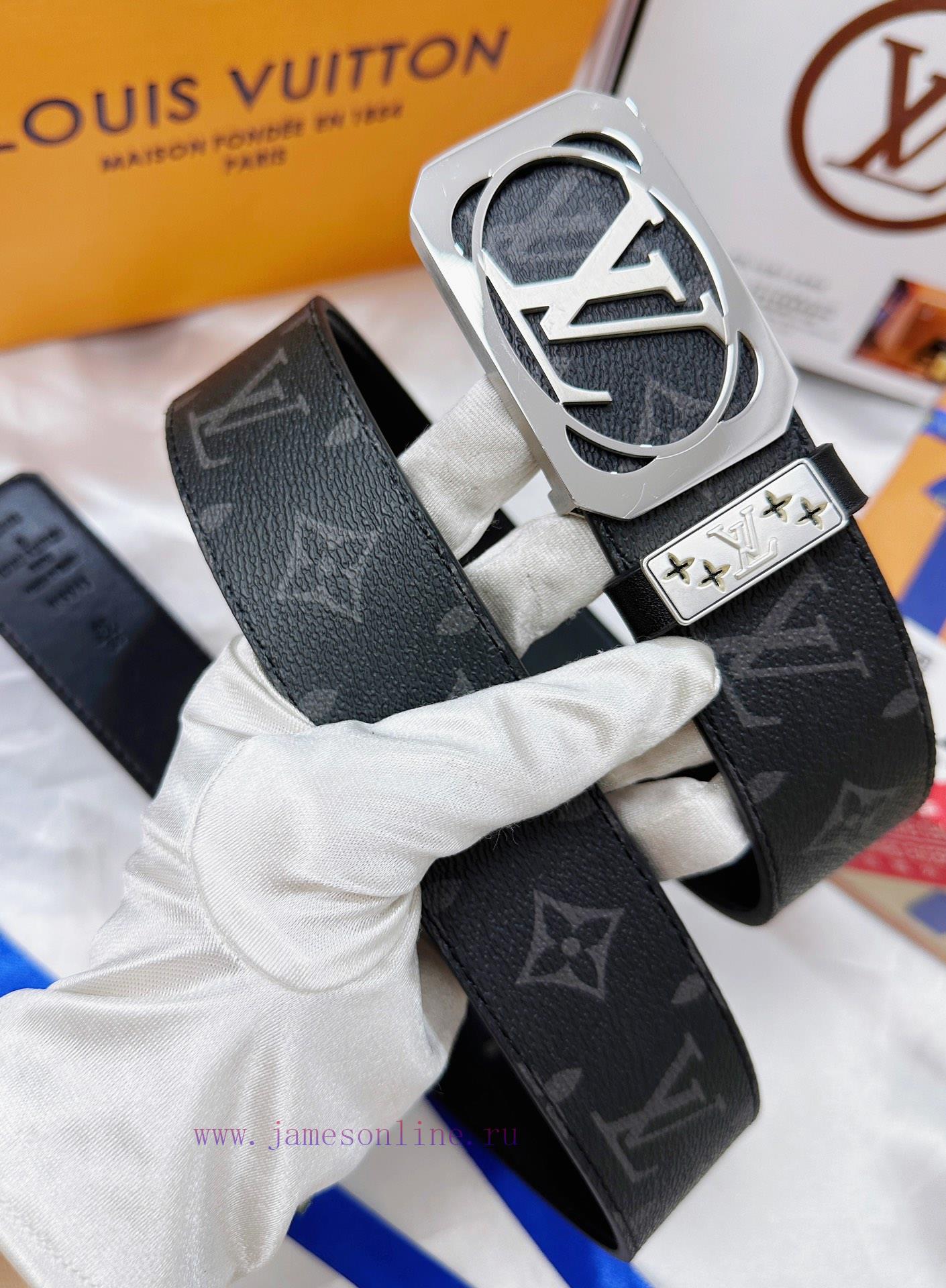 Belt LV Louis Vuitton's top tier replicaThe waistband is made of 100% cowhide, ensuring genu 3s9etrni - Image 4