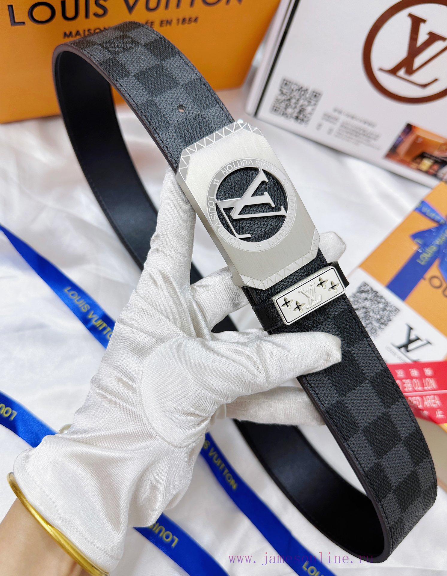 Belt LV Louis Vuitton's top tier replicaThe waistband is made of 100% cowhide, ensuring genu hxj421g9 - Image 7